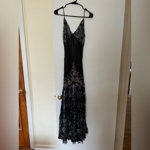 Elegant Black and Silver Evening Gown